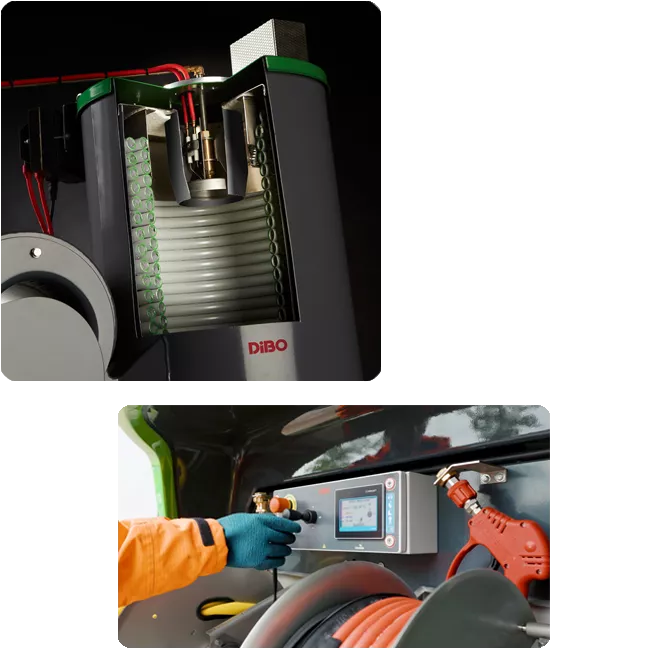 DiBO's innovatieve GreenBoiler-technologie en display met stoom levels