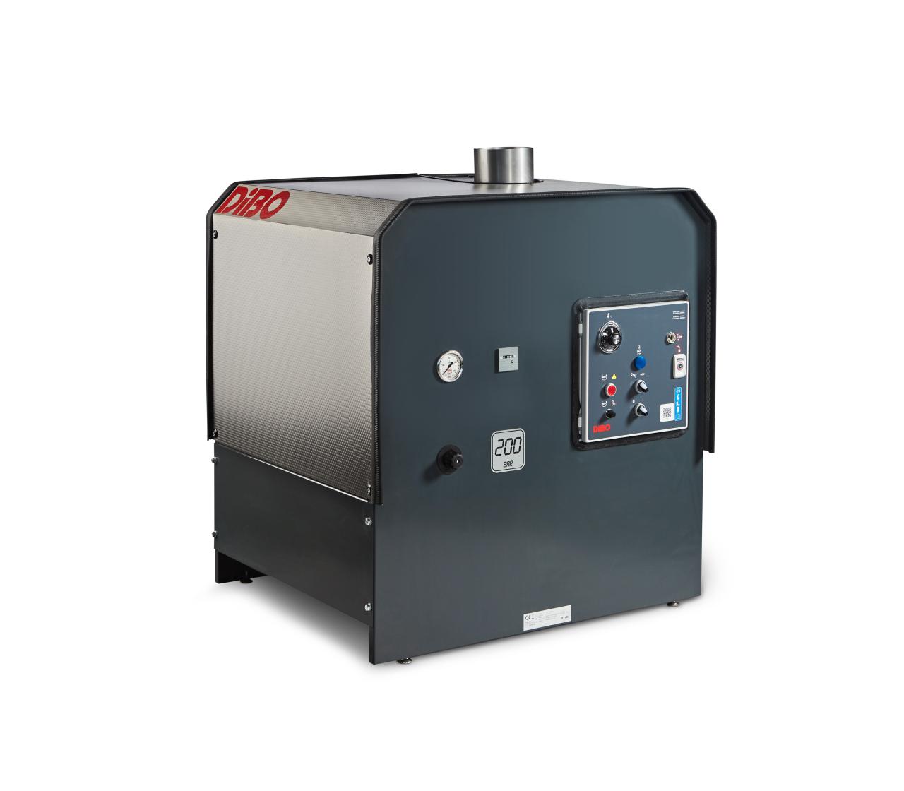 Nettoyeur haute pression à eau chaude alimenté au gaz DiBO - SBH-G avec panneau de commande actualisé.