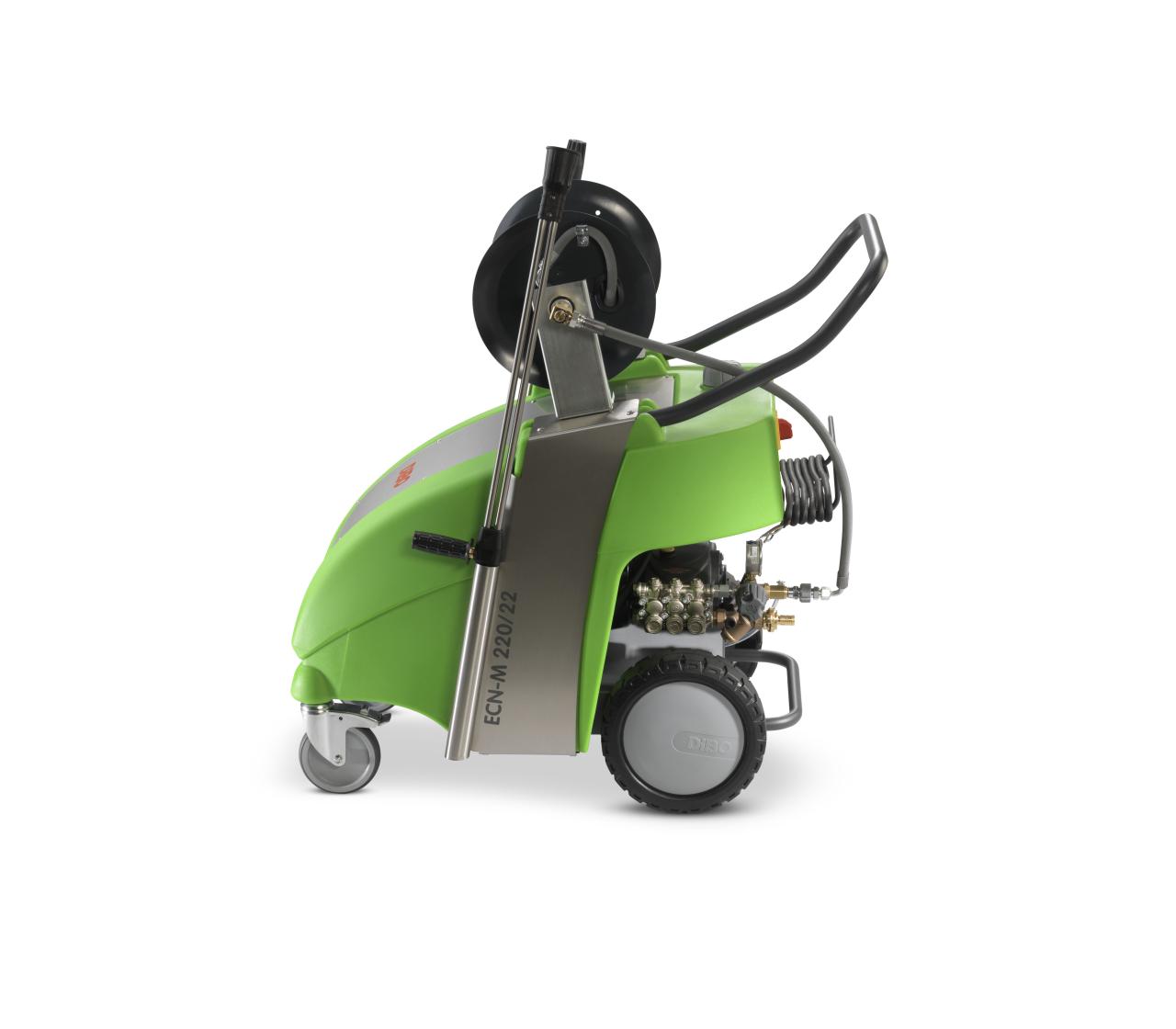 Industrial cold-water high-pressure cleaner with hose reel and high-pressure hose-DiBO ECN-T